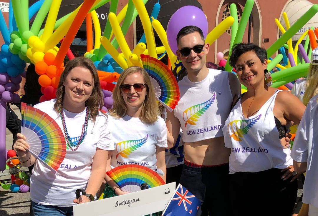 MFAT staff at the Stockholm Pride Parade 2019. 