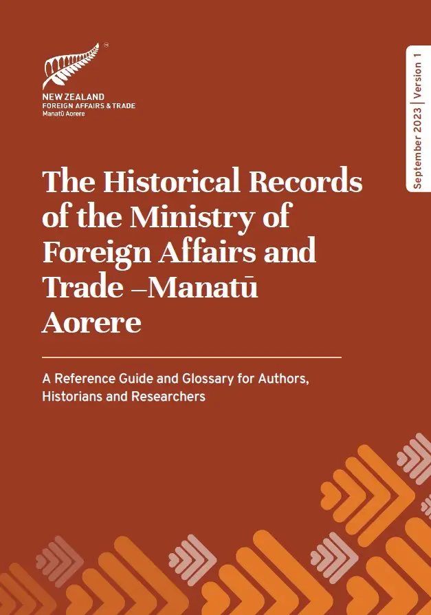 Cover of MFAT's historical records publication.