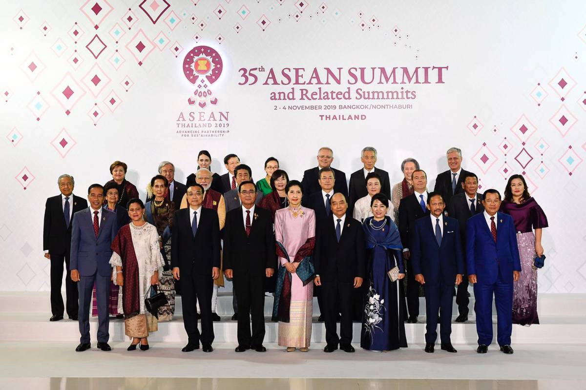 Delegates at the East Asia Summit, 2019. 