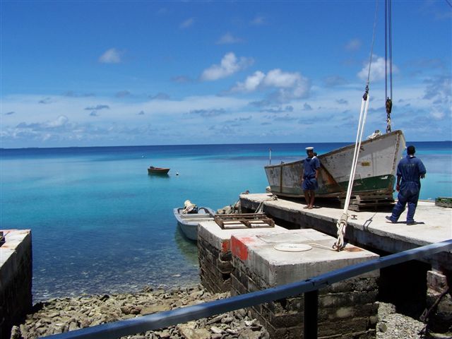 Fishing boats in Tuvalu. 