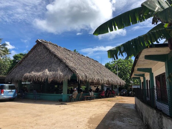 A traditional house in Micronesia. 