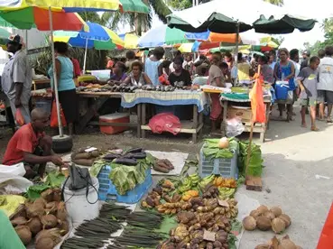 A vegetable market in Honiara.