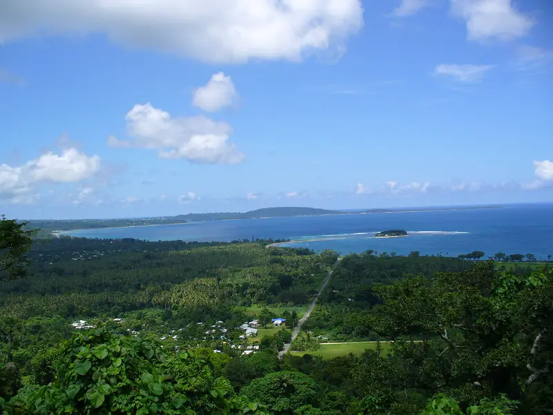 A scenic image of the Vanuatu coast.