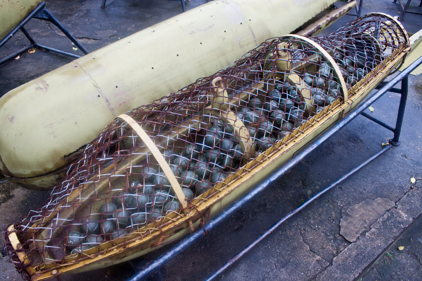 An image of a cluster bomb. 