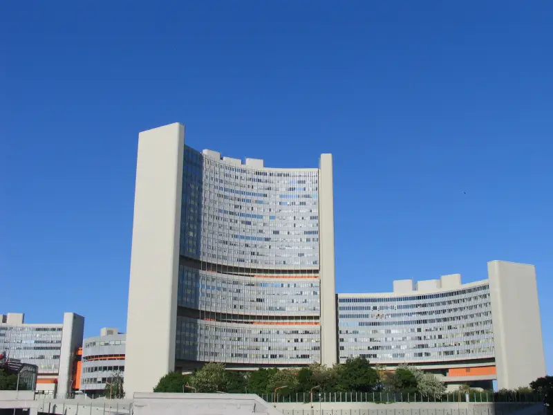 Exterior view of the International Atomic Energy Agency.