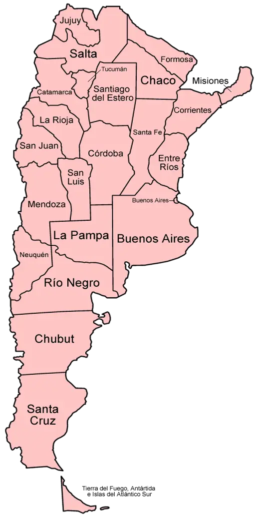 Map of Argentina.