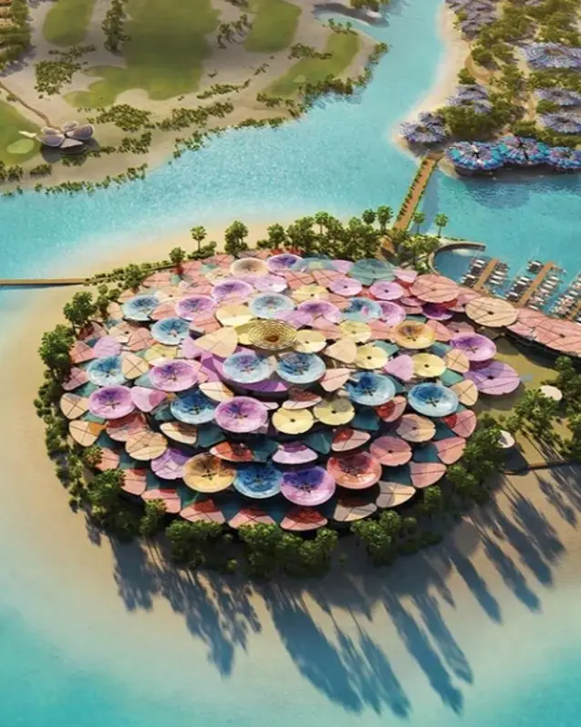 An artificial island.